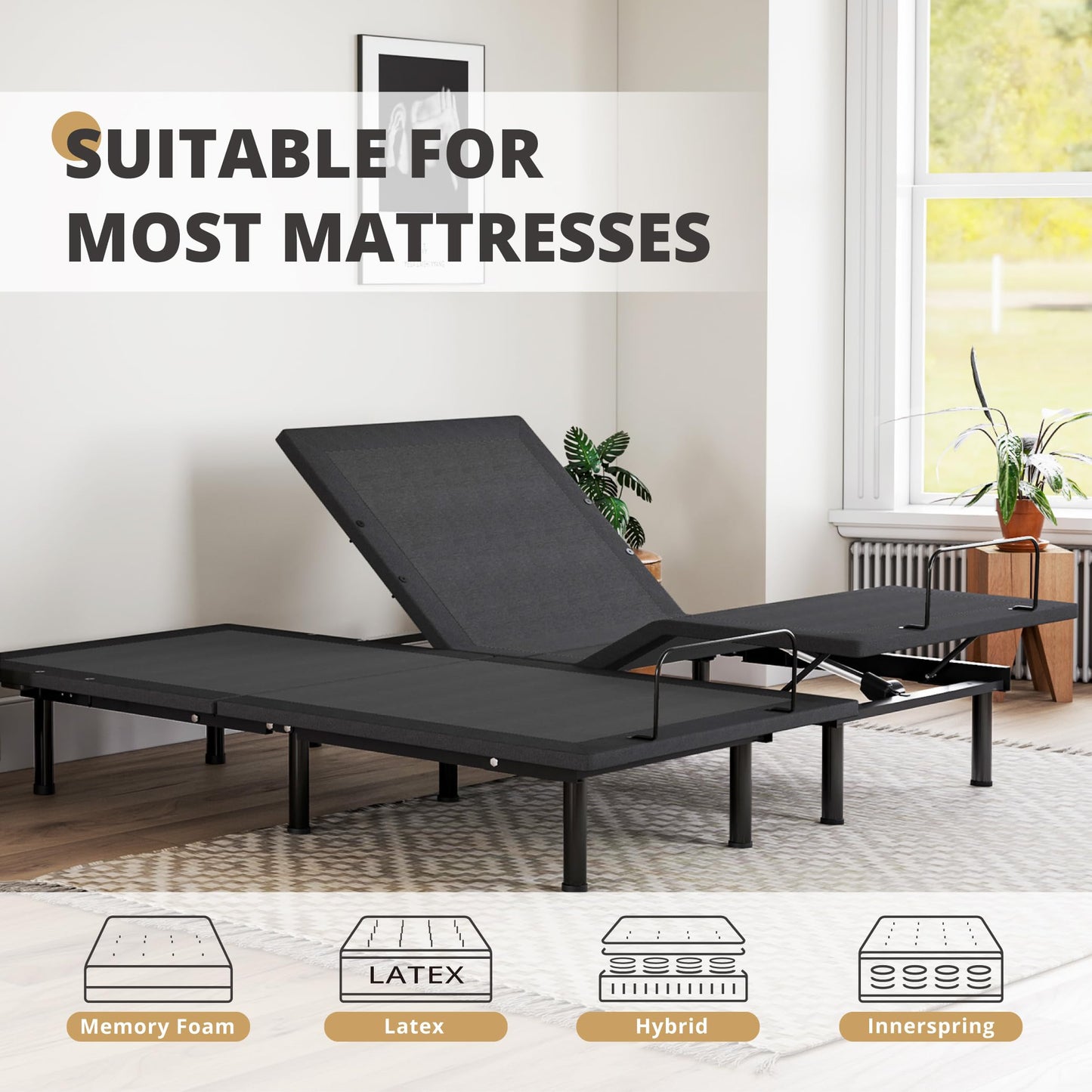 Split King Adjustable Bed with Mattress