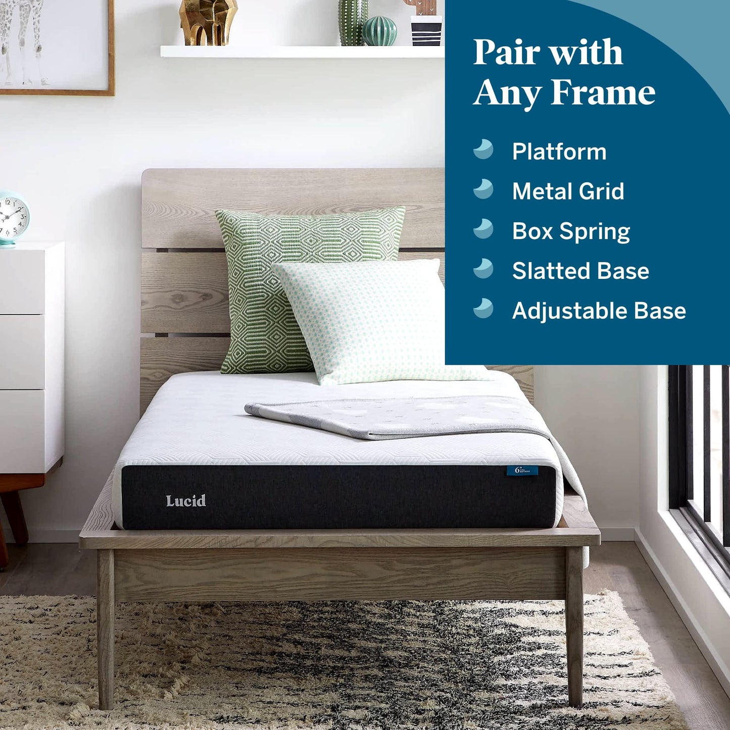 LUCID 12" Twin Memory Foam Mattress