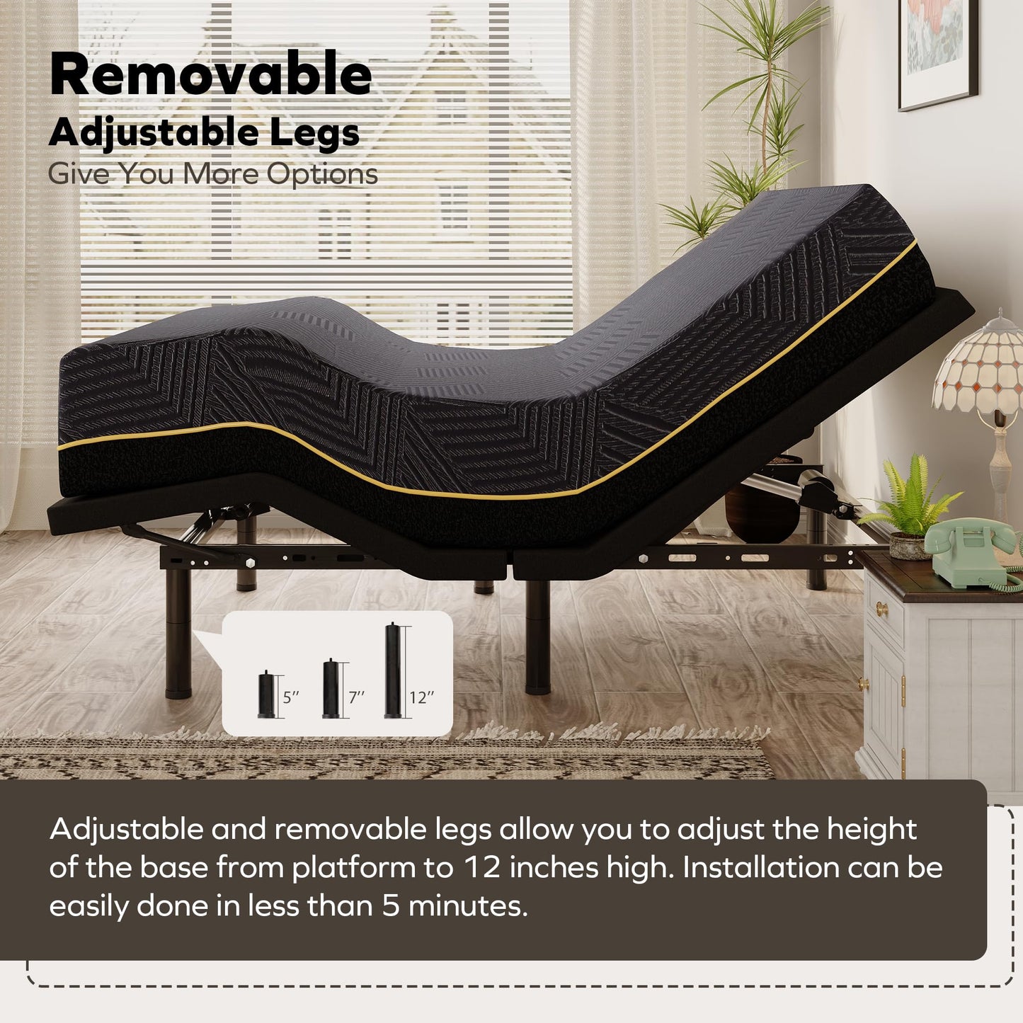 EGOHOME Split King Adjustable Bed