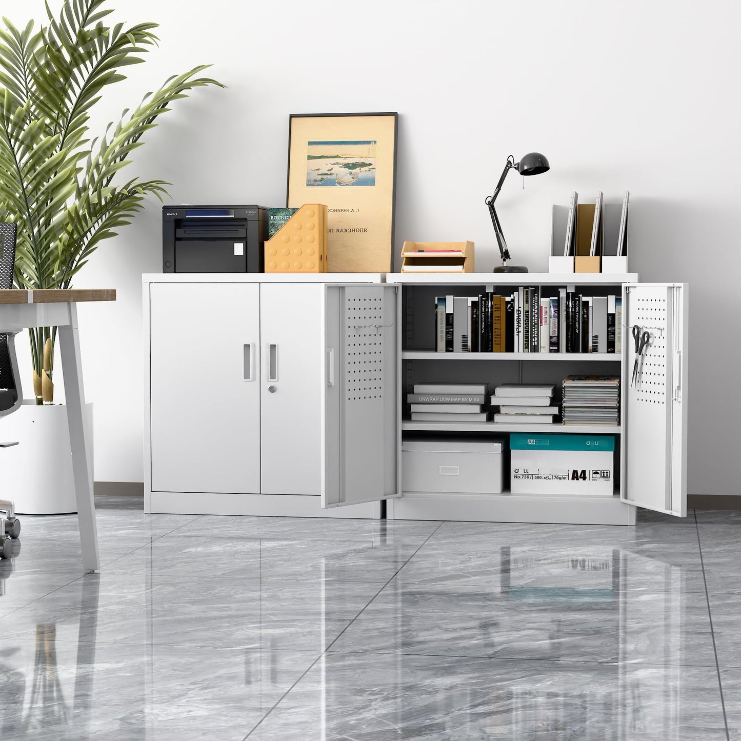 Aobabo Metal Garage Storage Cabinet – Black