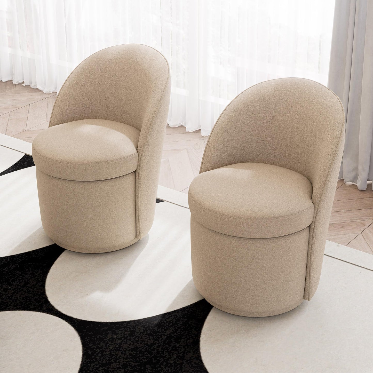 YOUTASTE Swivel Vanity Benches Set of 4