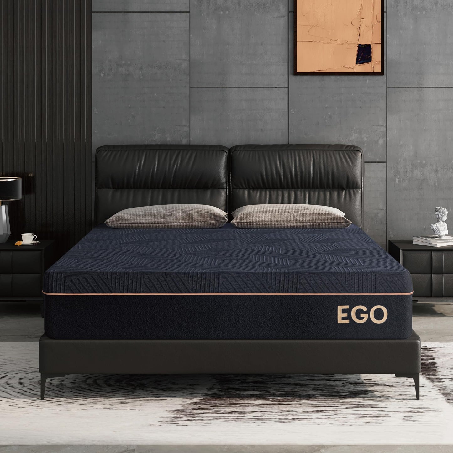 Firm Queen Memory Foam Mattress – 14", Black