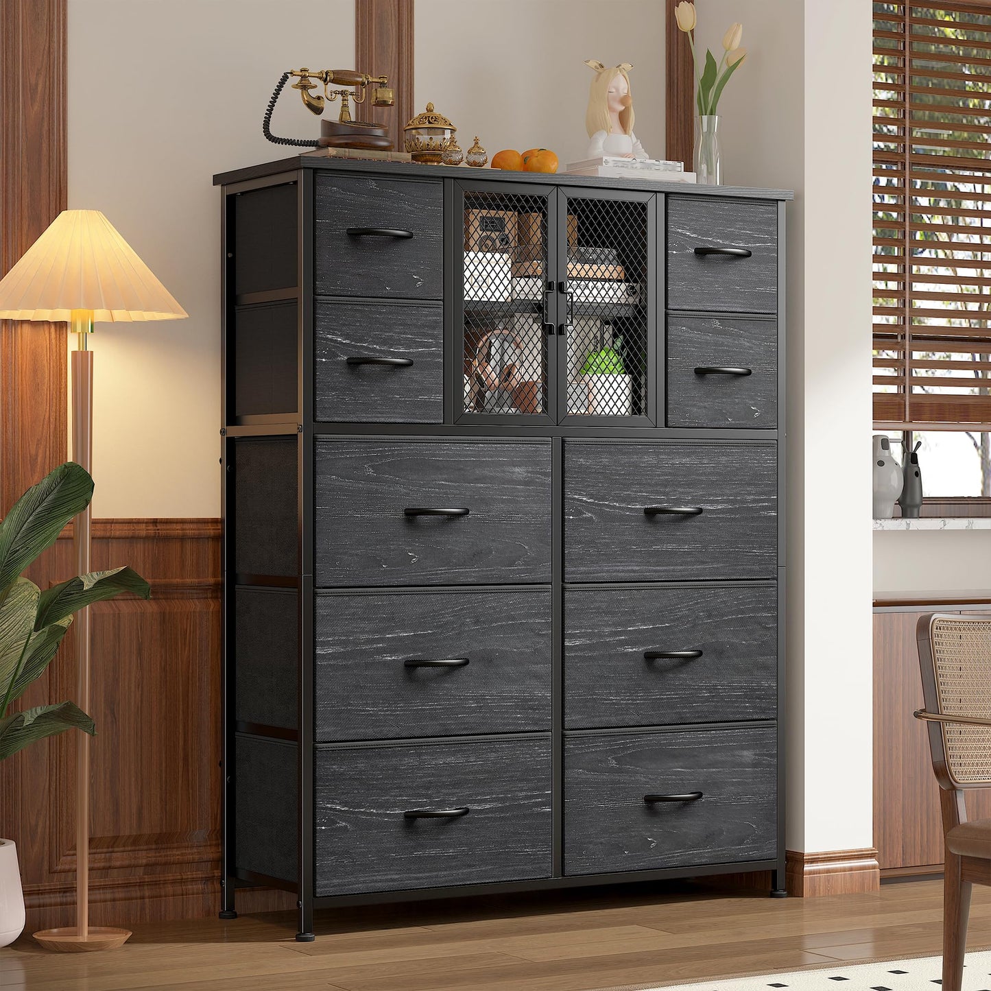 10-Drawer Rustic Brown Dresser 48.2"x38.1"x11.8"