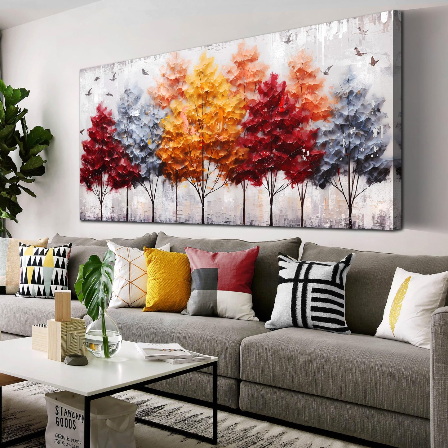 Ginkgo Tree Canvas Wall Art 48"x24"