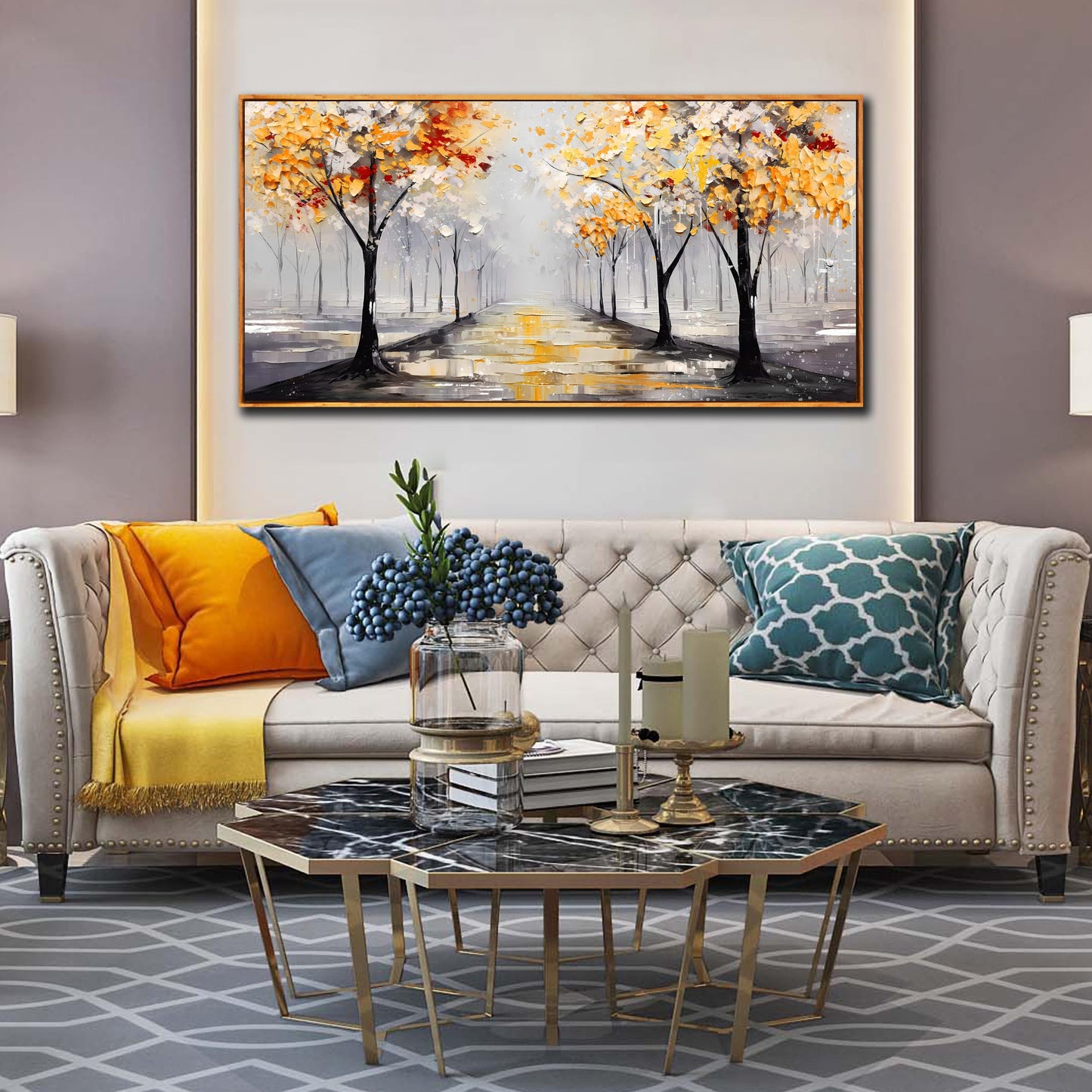 Ginkgo Tree Canvas Wall Art 48"x24"