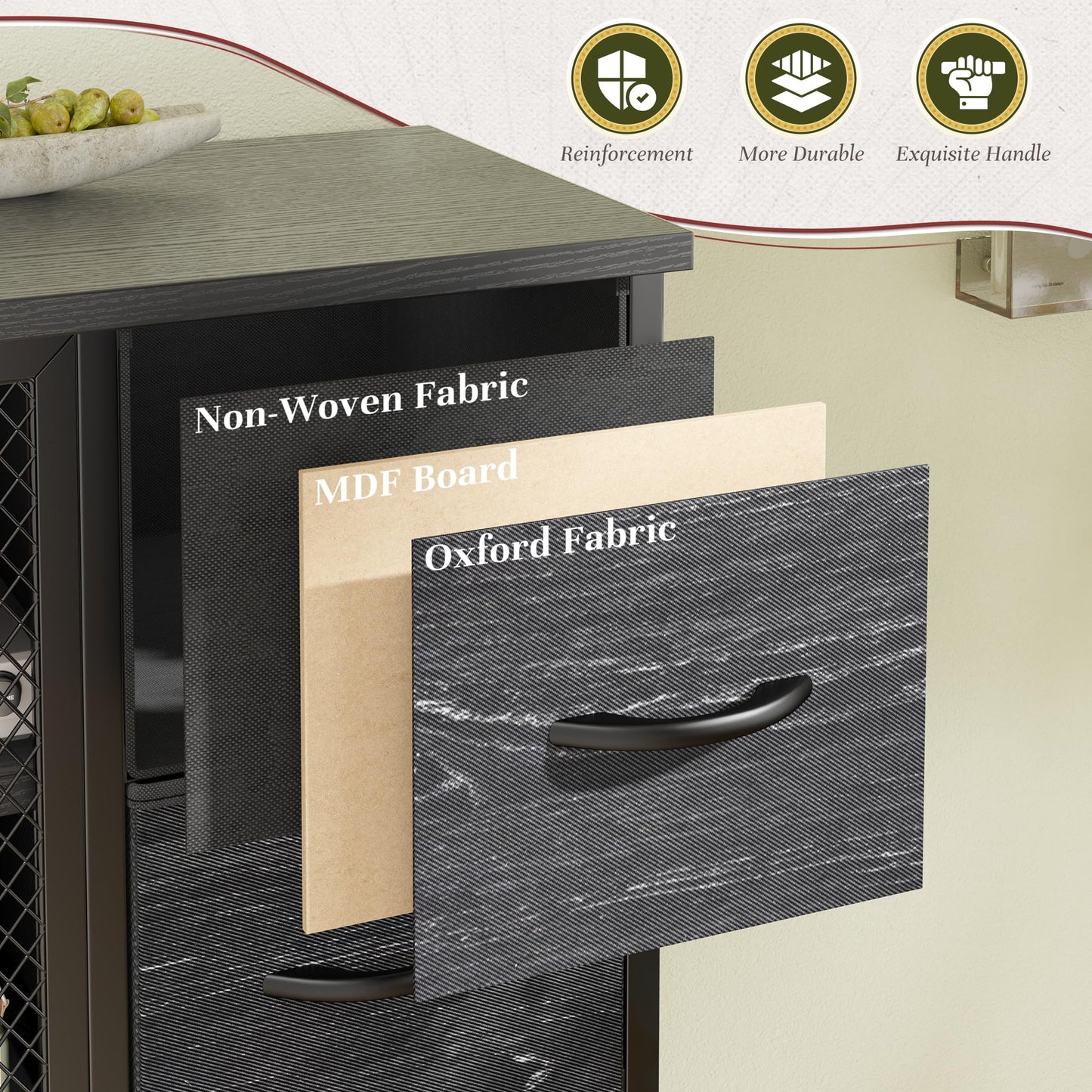 10-Drawer Rustic Brown Dresser 48.2"x38.1"x11.8"