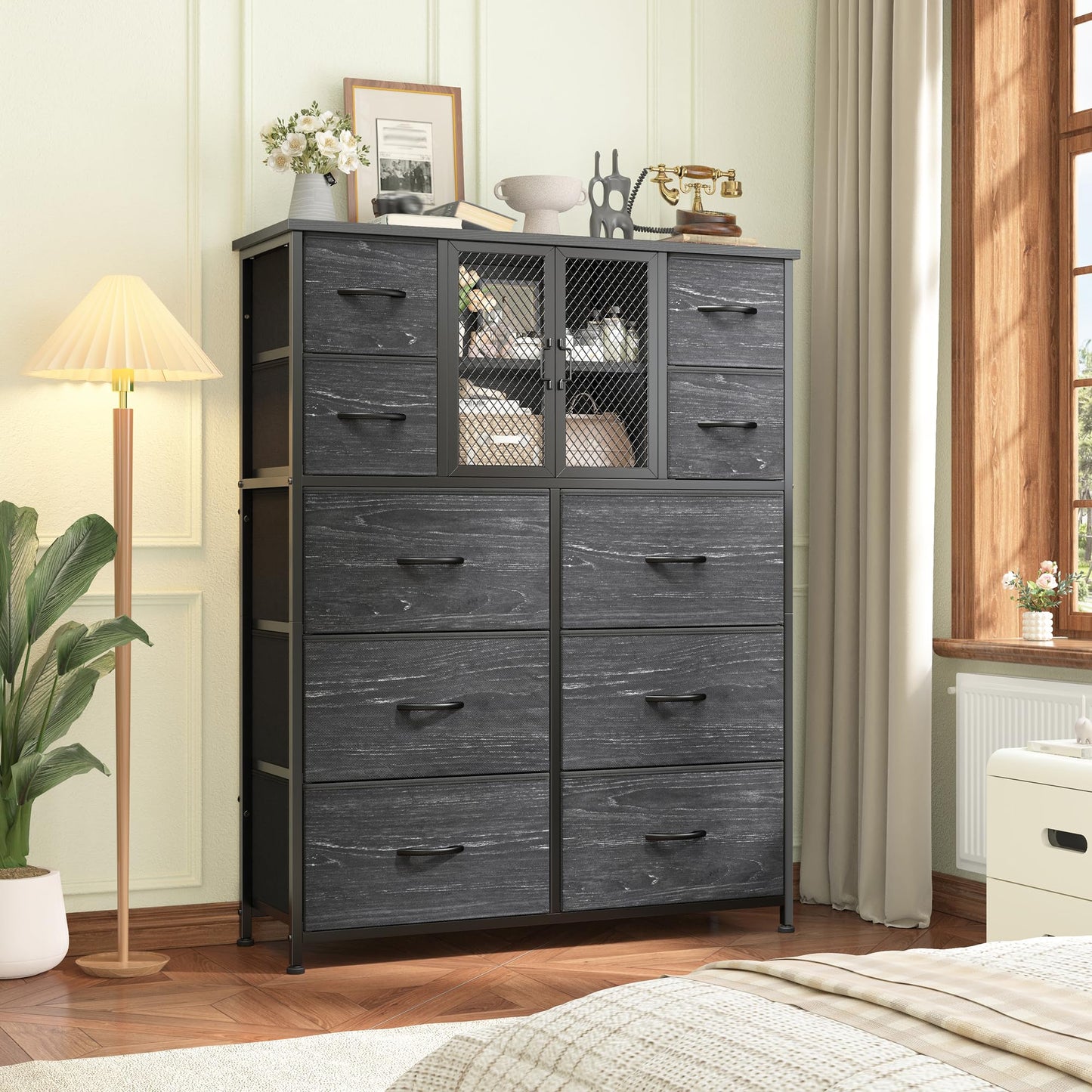 10-Drawer Rustic Brown Dresser 48.2"x38.1"x11.8"