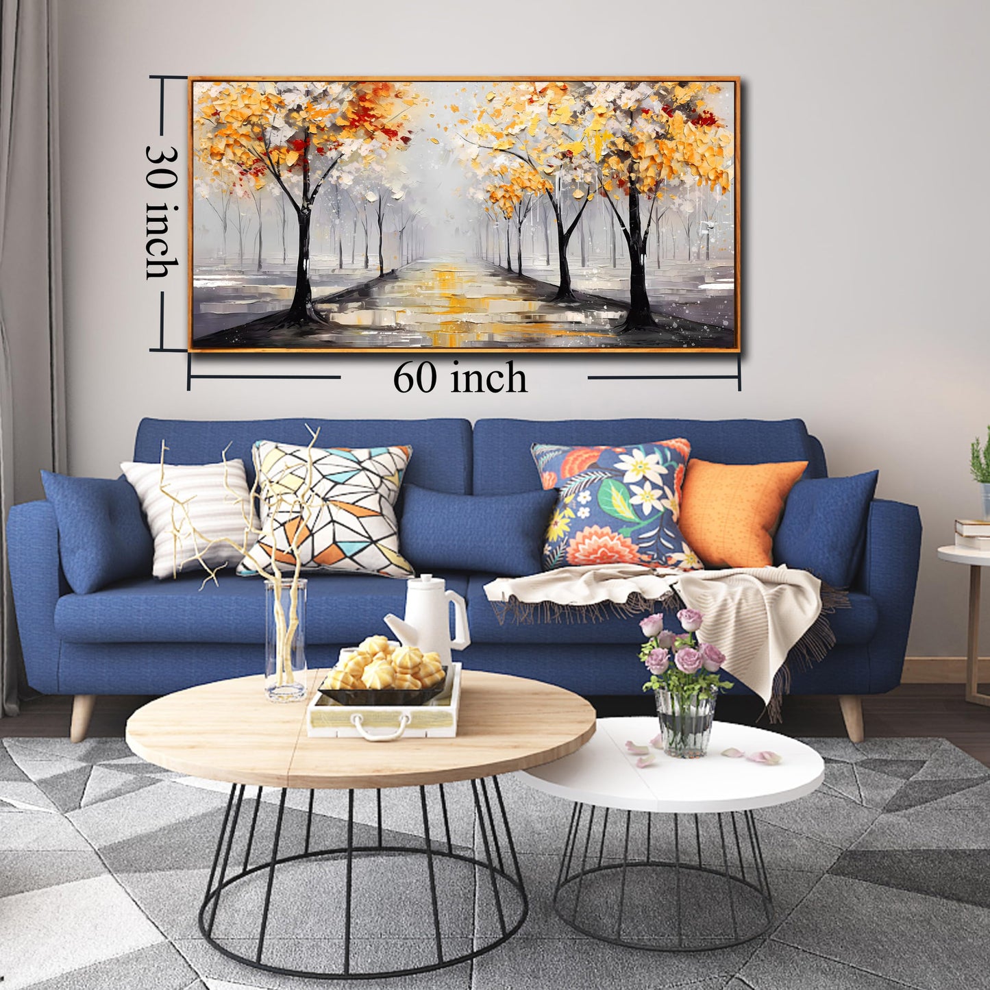 Ginkgo Tree Canvas Wall Art 48"x24"