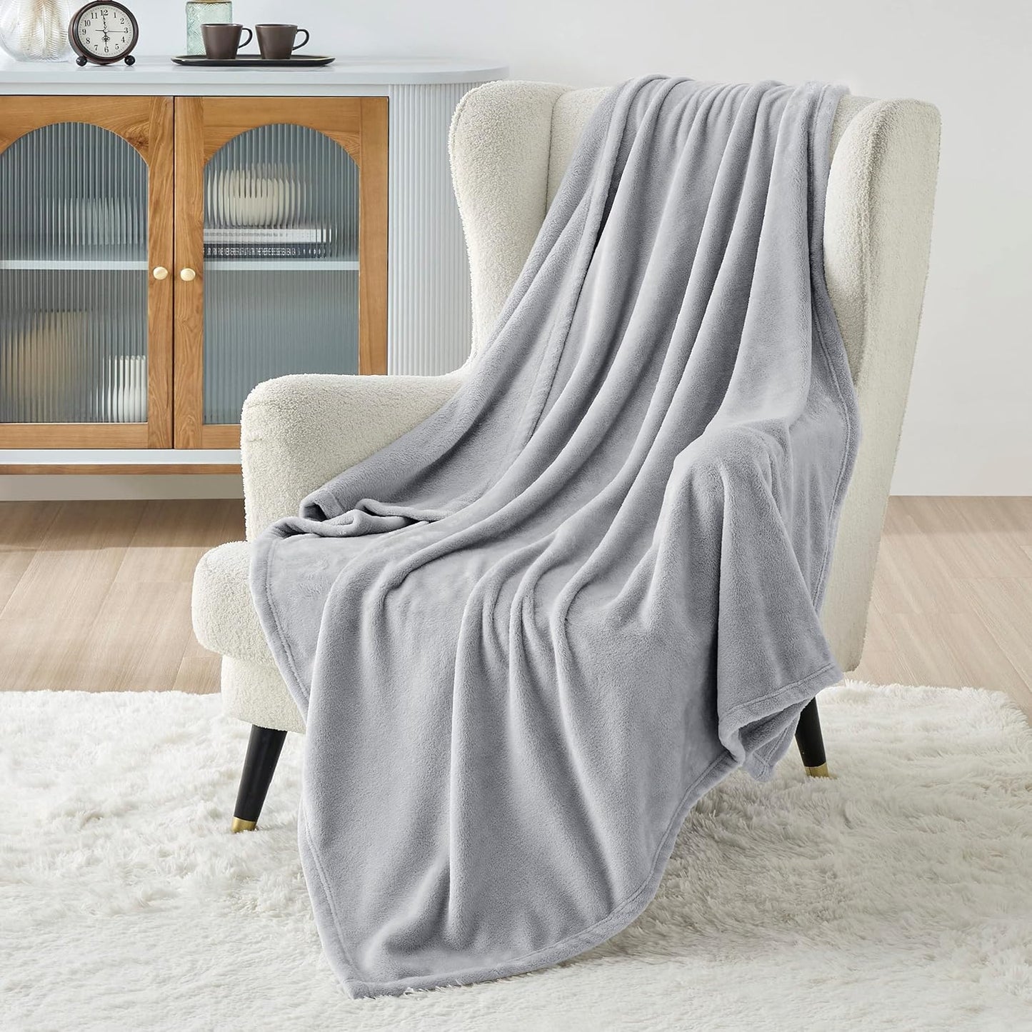 Bedsure GentleSoft Fleece Blanket – King, Grey