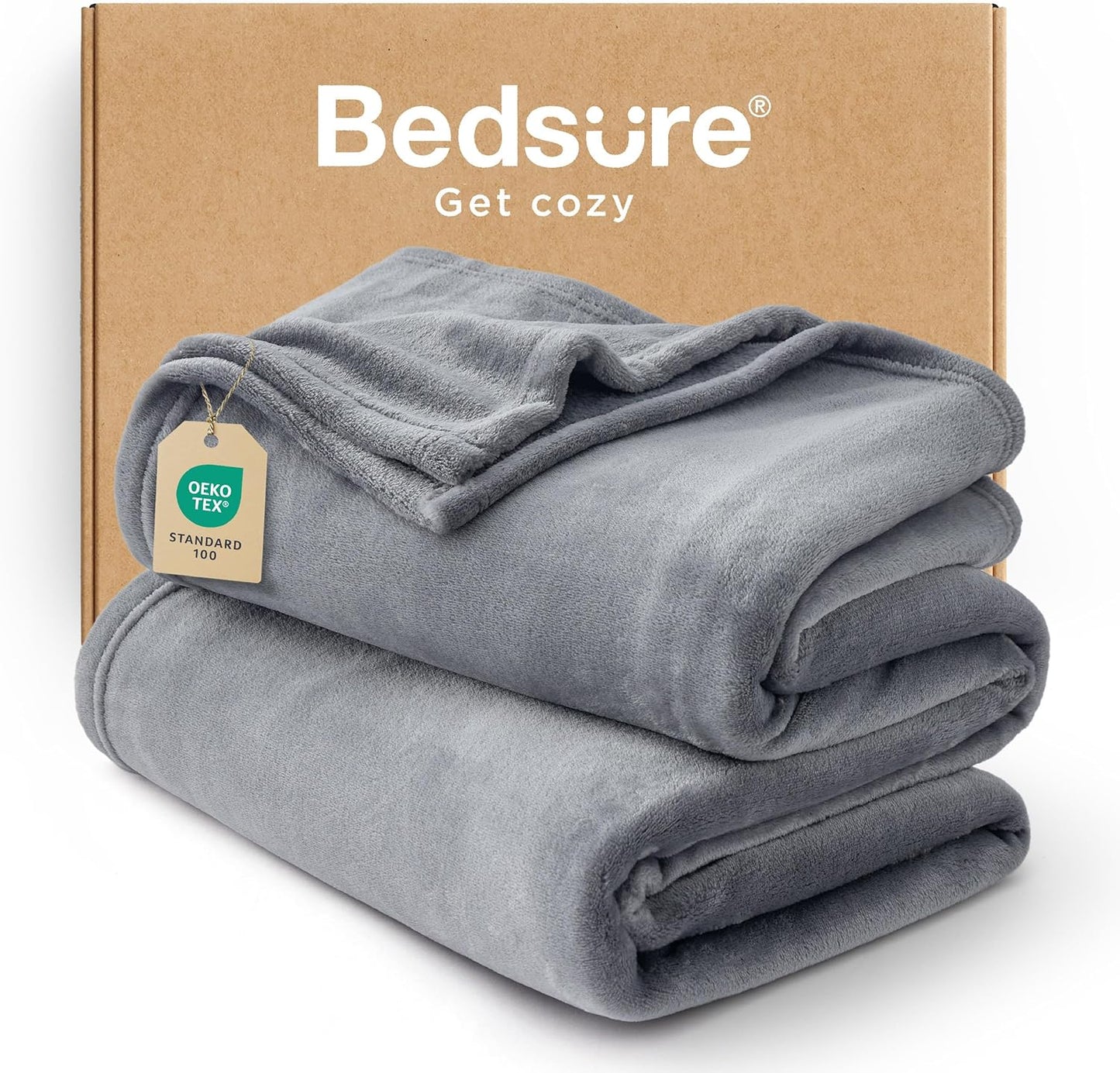 Bedsure GentleSoft Fleece Blanket – King, Grey