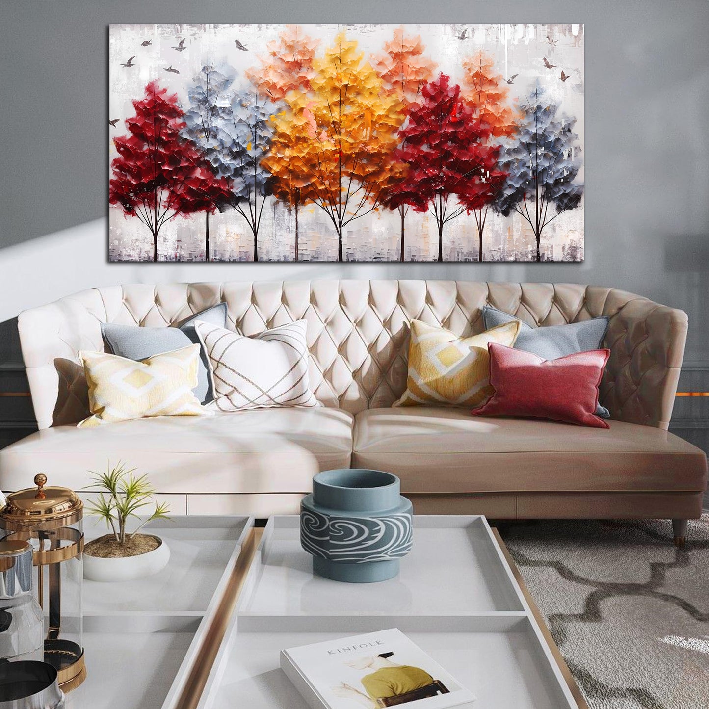 Ginkgo Tree Canvas Wall Art 48"x24"