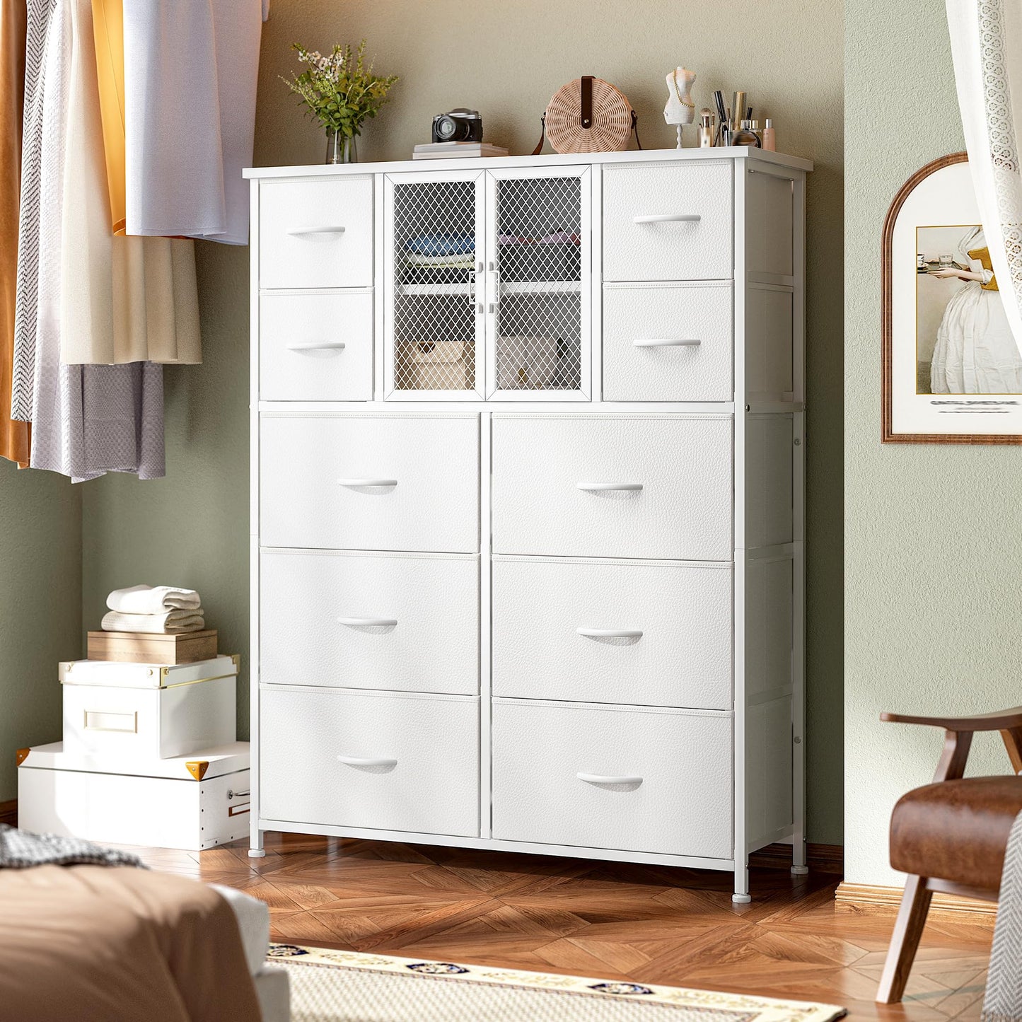 10-Drawer Rustic Brown Dresser 48.2"x38.1"x11.8"