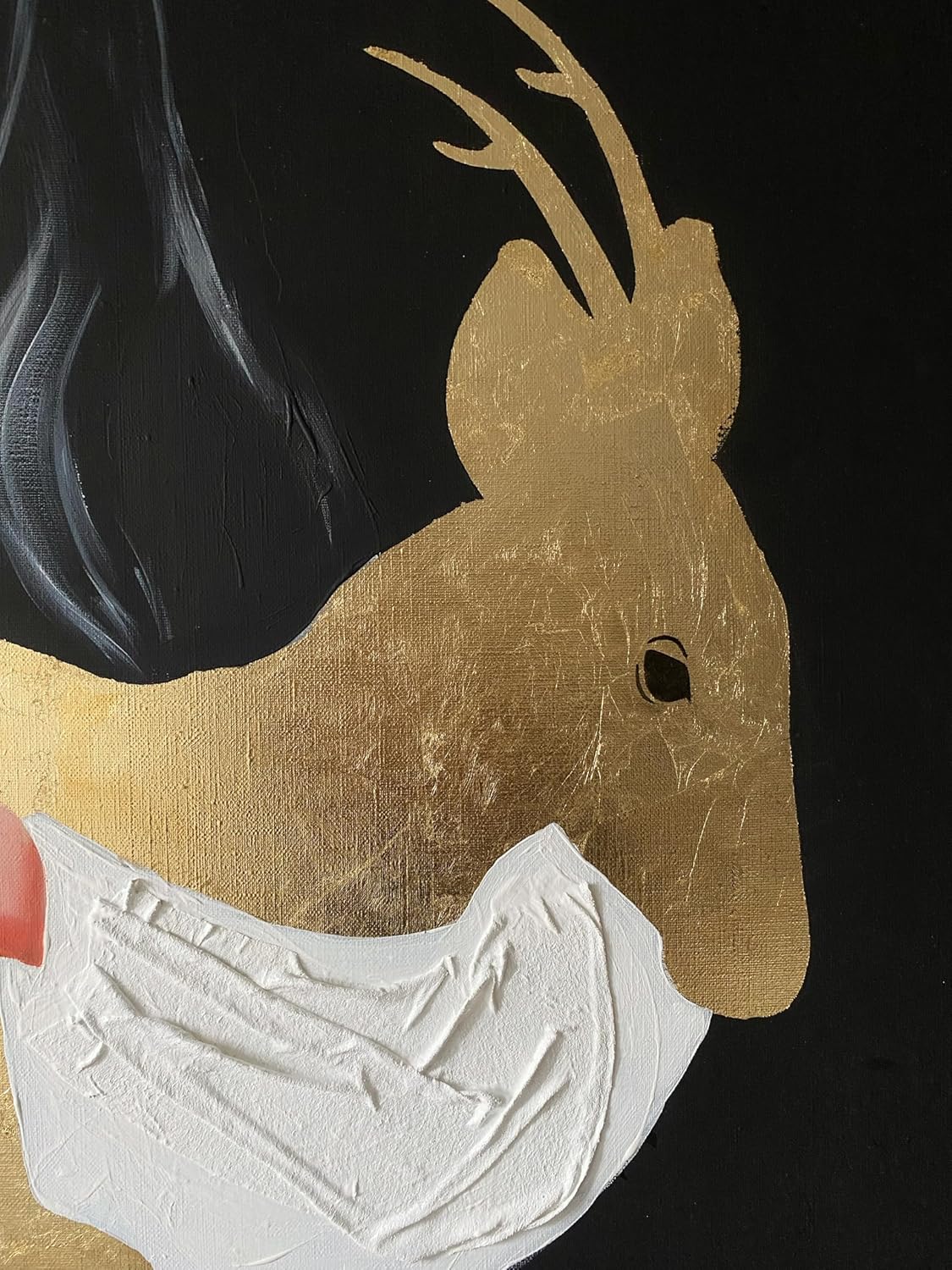 Golden Antelope Mixed Media Painting 40"x47"