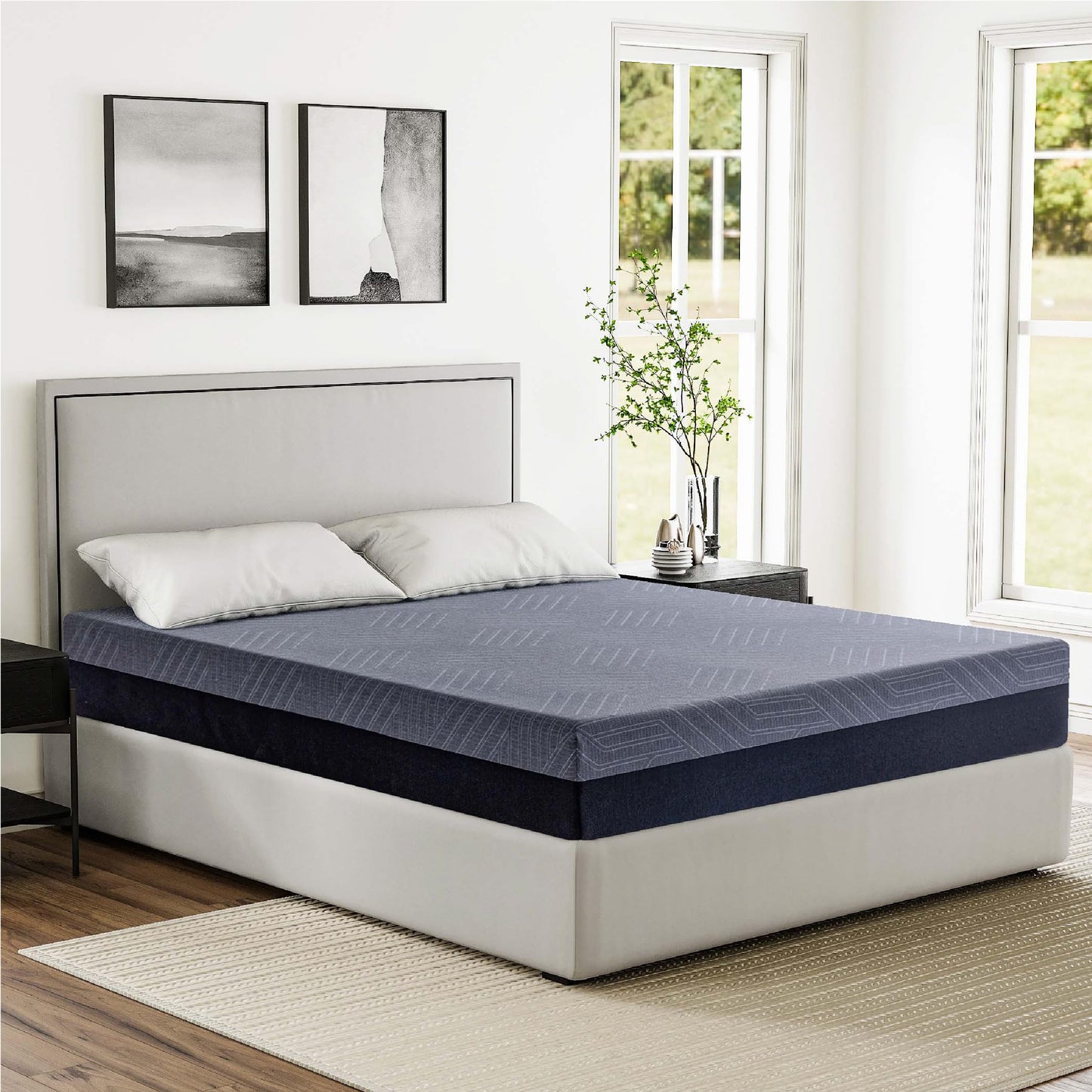 Firm Queen Memory Foam Mattress – 14", Black