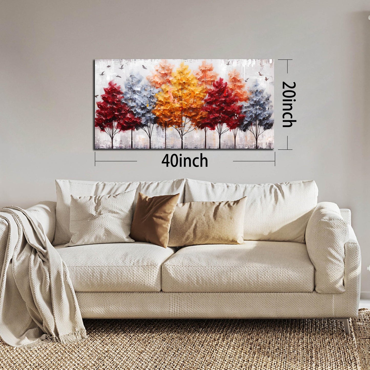 Ginkgo Tree Canvas Wall Art 48"x24"