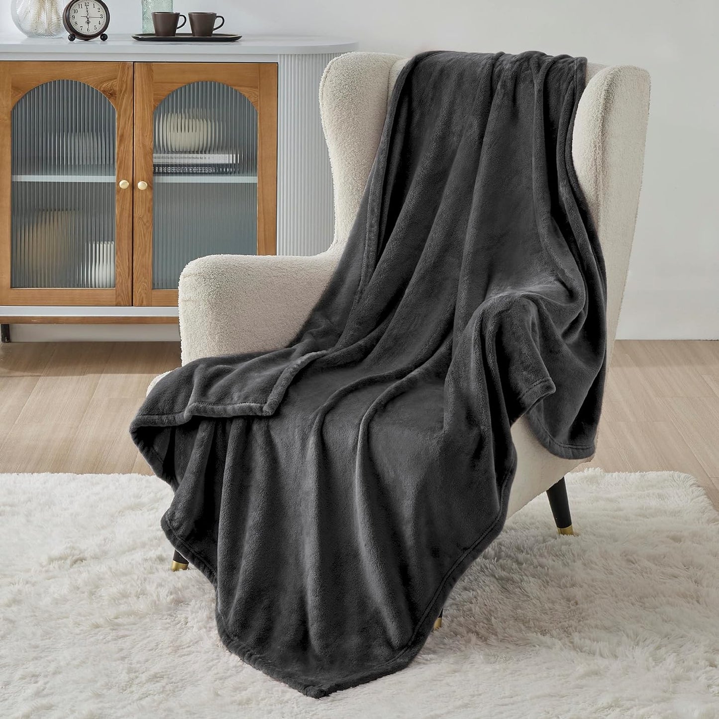 Bedsure GentleSoft Fleece Blanket – King, Grey