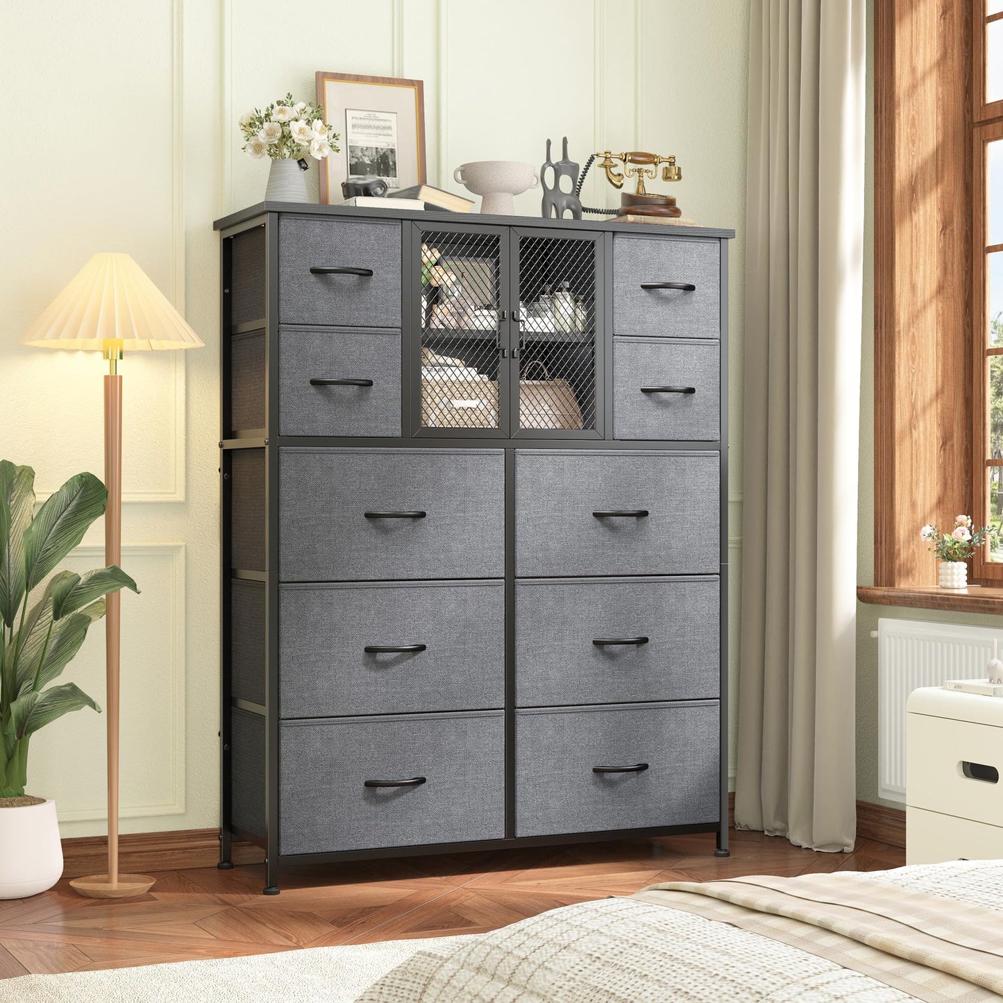 10-Drawer Rustic Brown Dresser 48.2"x38.1"x11.8"