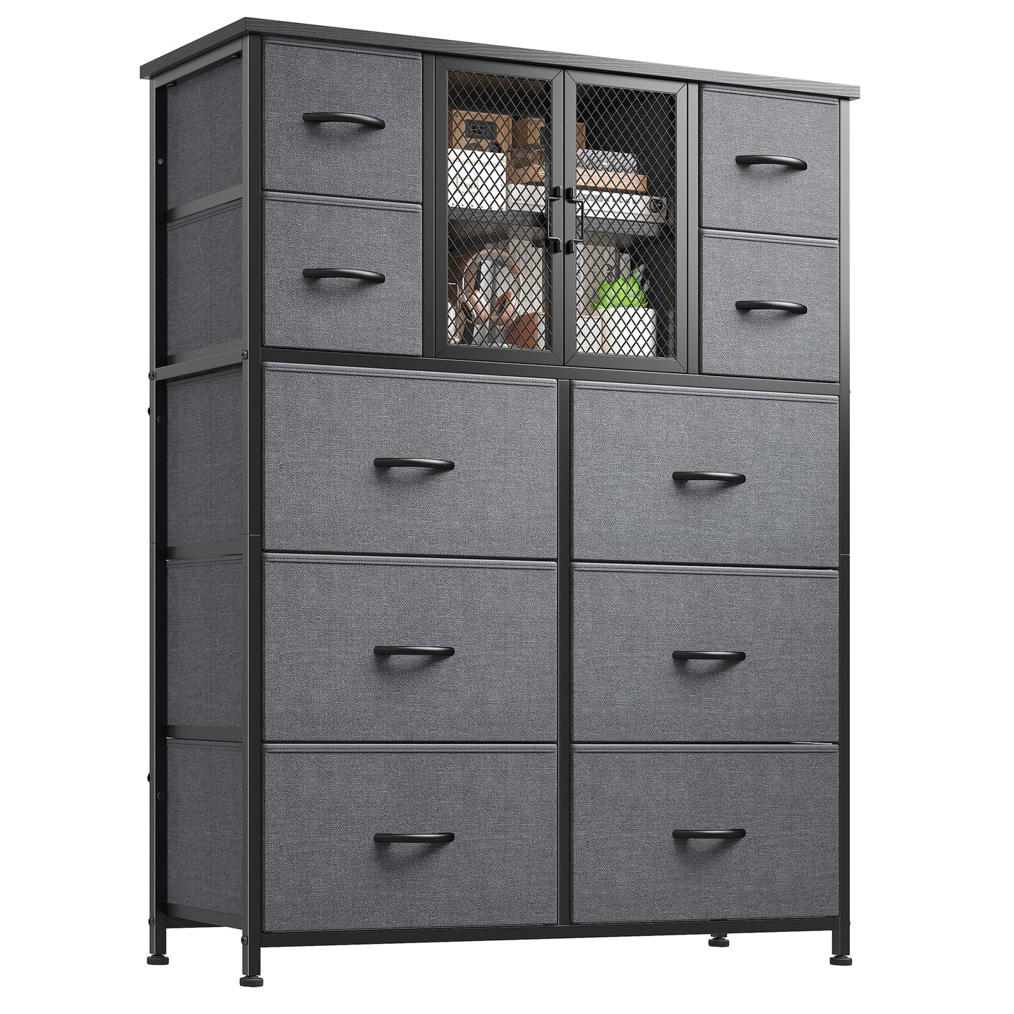 10-Drawer Rustic Brown Dresser 48.2"x38.1"x11.8"