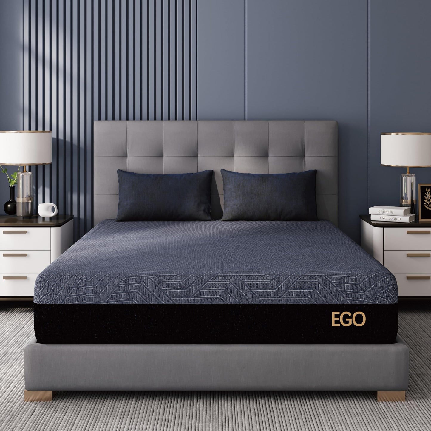 EGOHOME 14" Queen Memory Foam Mattress, Black