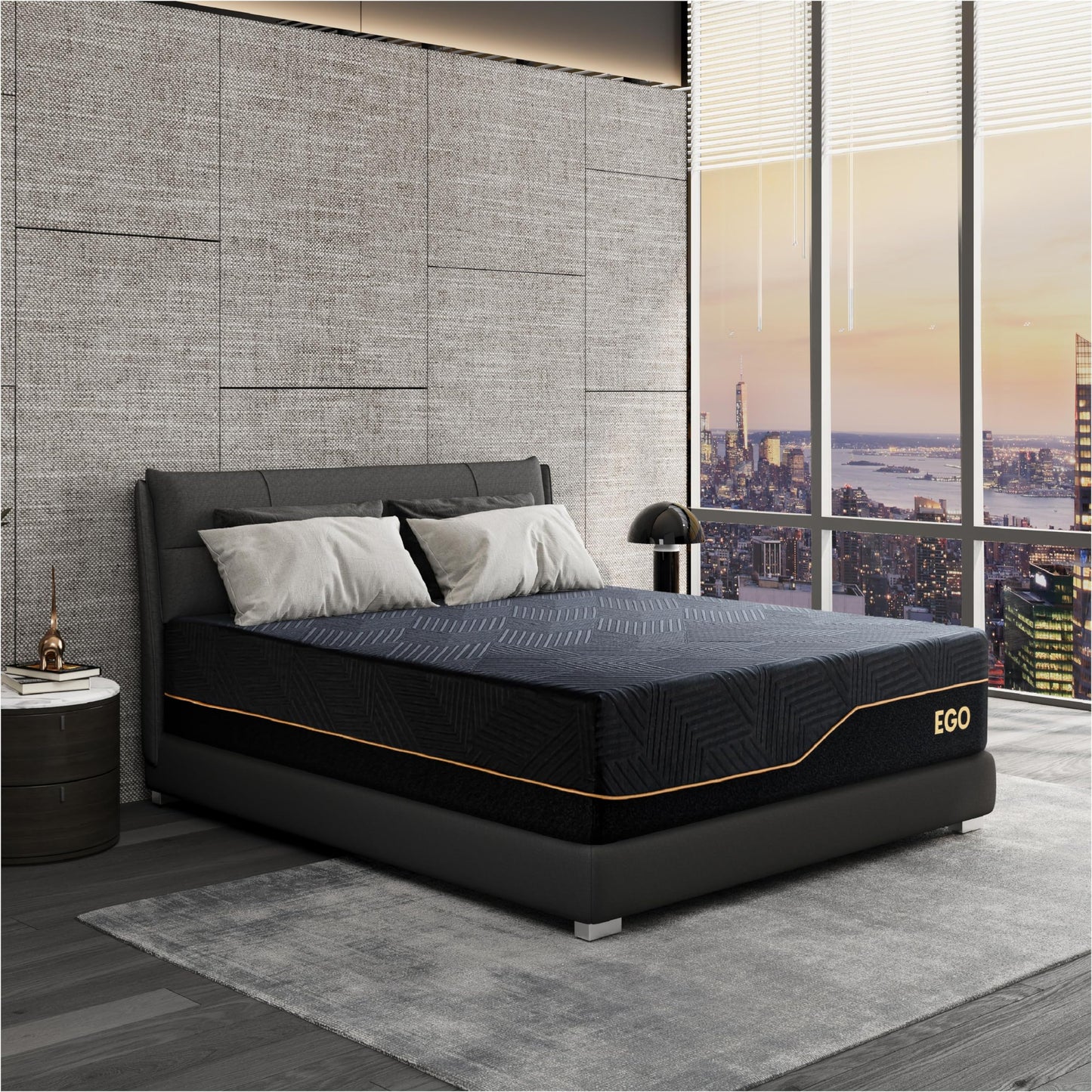Firm Queen Memory Foam Mattress – 14", Black