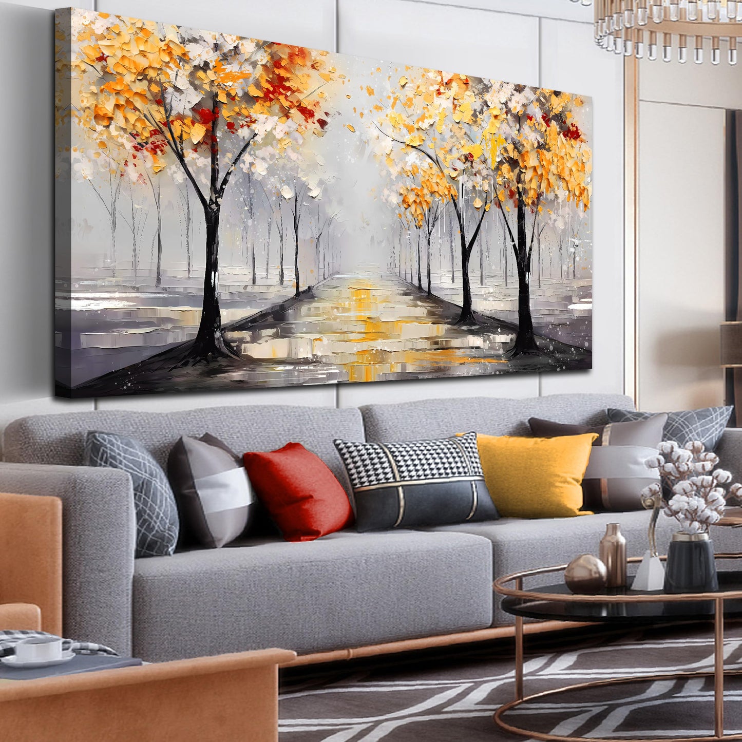Ginkgo Tree Canvas Wall Art 48"x24"