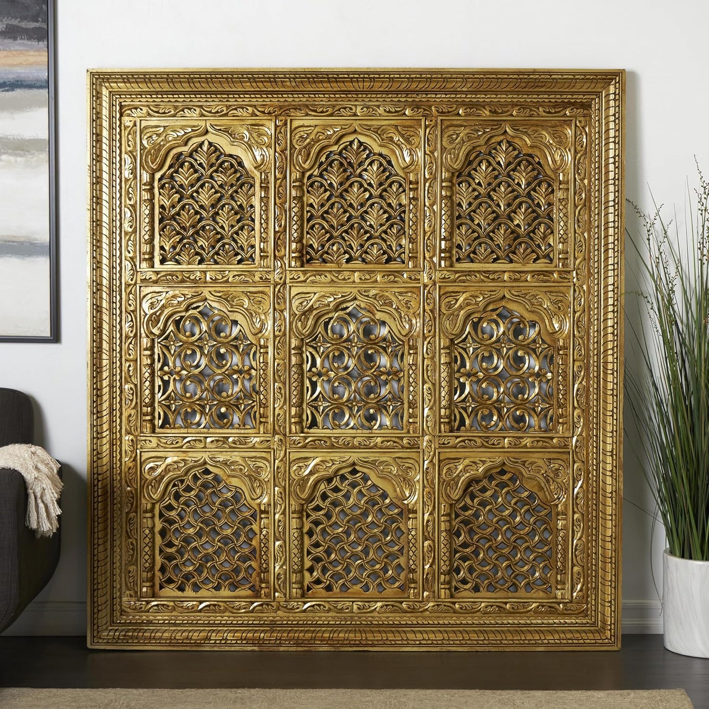 Deco 79 Mango Wood Wall Sculpture