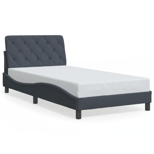 Bed Frame Light Grey Velvet Queen Bed Frame Rectangular Bed