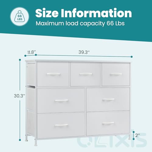 OLIXIS 7-Drawer Dresser, White