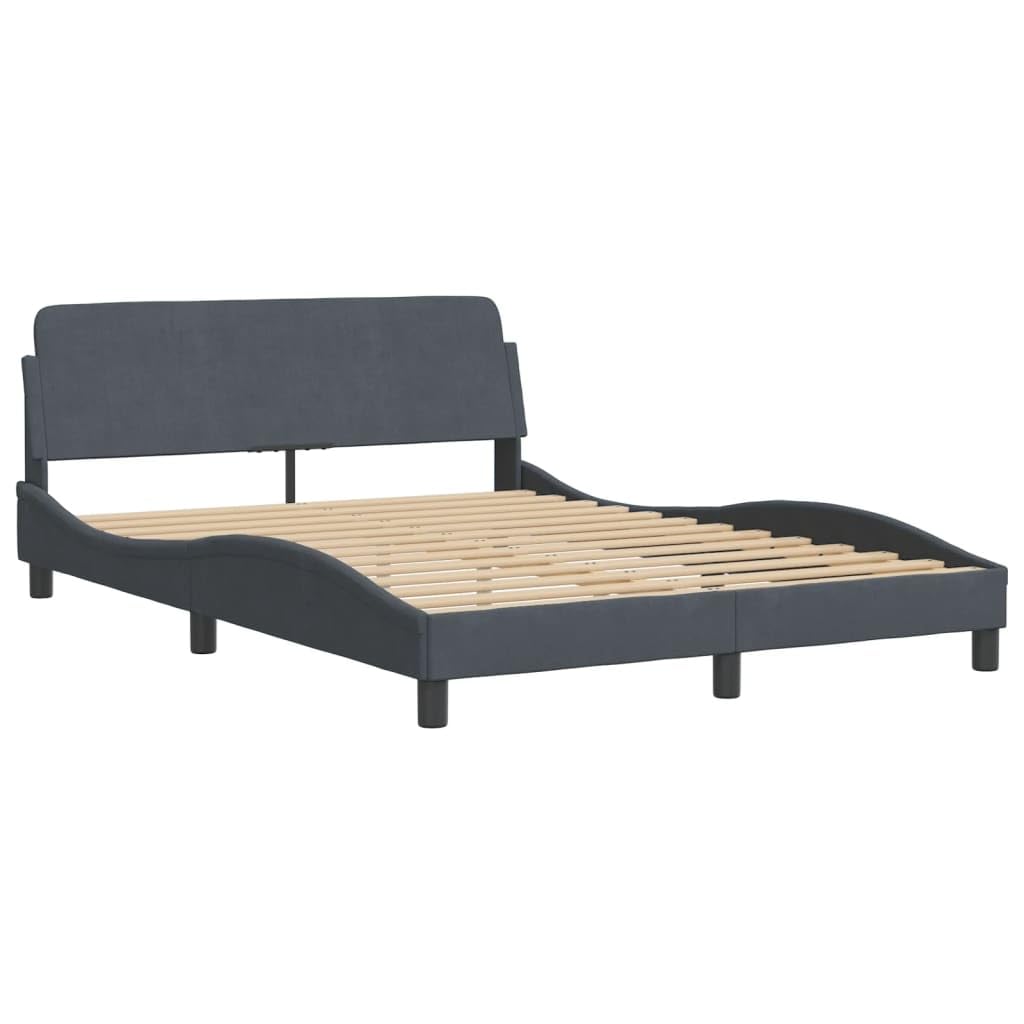 Bed Frame Light Grey Velvet Queen Bed Frame Rectangular Bed