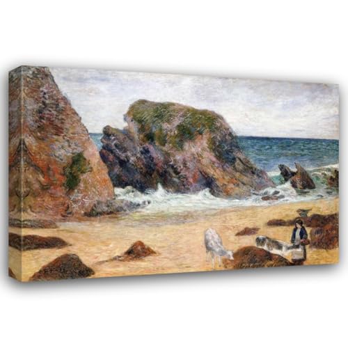 Gauguin Cows on the Seashore Canvas 24"x18"