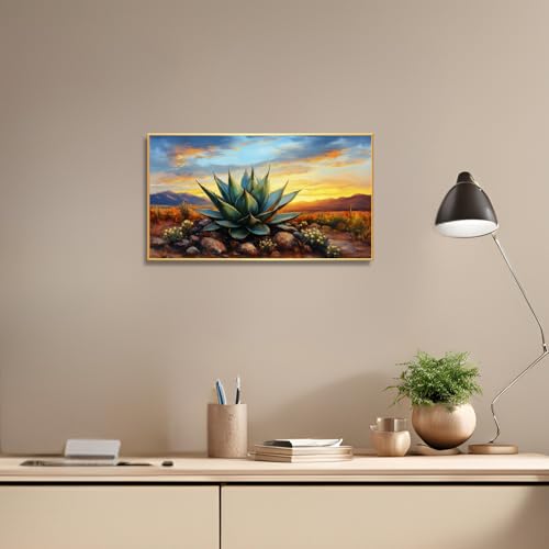 Agave Western Wall Art, 74"x40", Framed