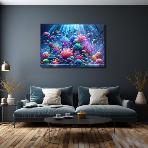 Sea Creatures Tempered Glass Wall Art 47.2"x70.8"