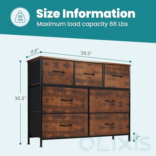 OLIXIS 7-Drawer Dresser, White