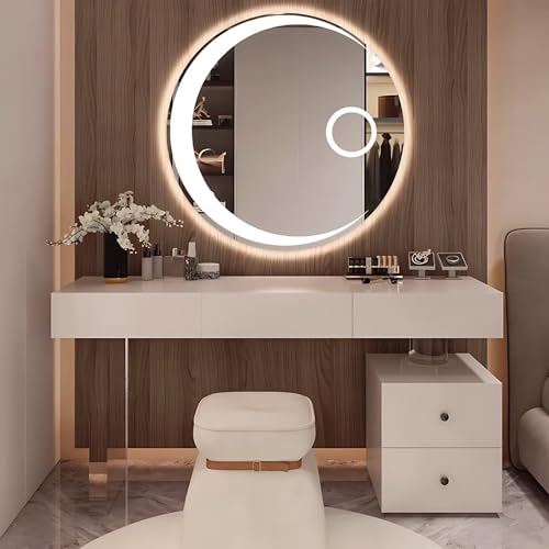 Modern Makeup Vanity Desk with LED Mirror 56"