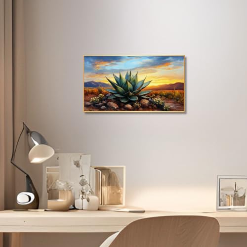 Agave Western Wall Art, 74"x40", Framed