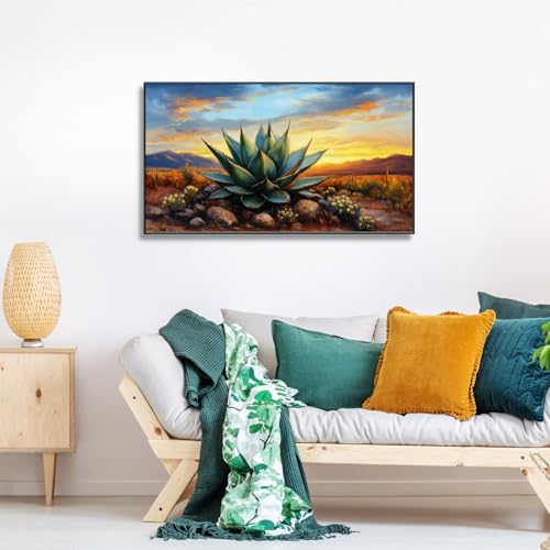 Agave Western Wall Art, 74"x40", Framed