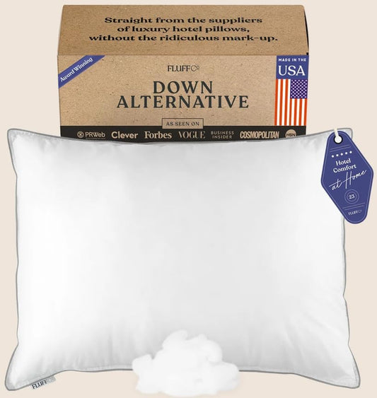 FluffCo Zen Fluff Down King Pillow – 1 Pack