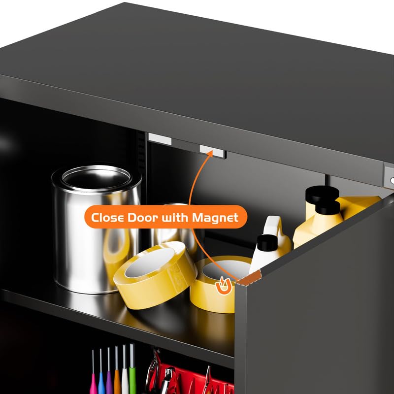 Aobabo Metal Garage Storage Cabinet – Black