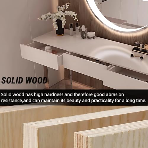 Modern Makeup Vanity Desk with LED Mirror 56"