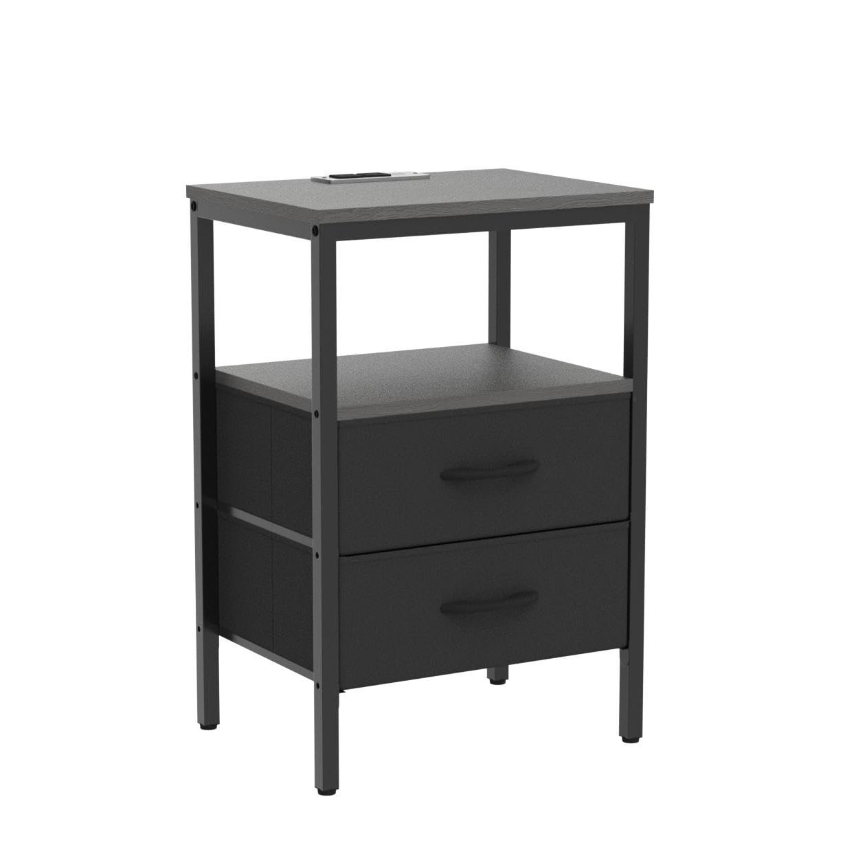 Huuger Nightstand – Rustic Brown/Black