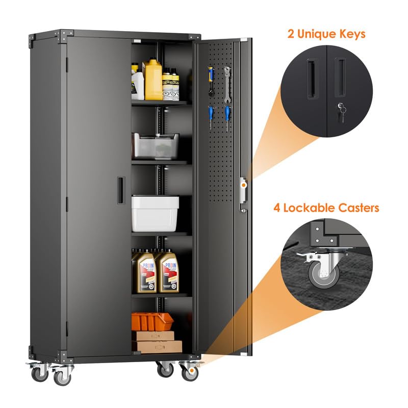 Aobabo Metal Garage Storage Cabinet – Black