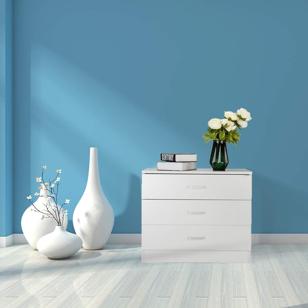 Karl Home White 3-Drawer Dresser/Nightstand