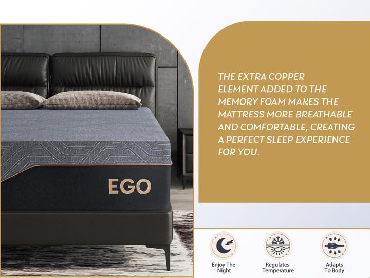 Firm Queen Memory Foam Mattress – 14", Black