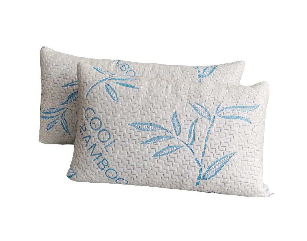 2-Pack King Bamboo Memory Foam Pillows