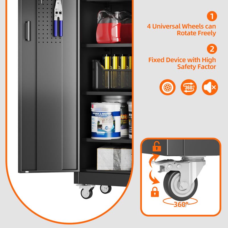 Aobabo Metal Garage Storage Cabinet – Black