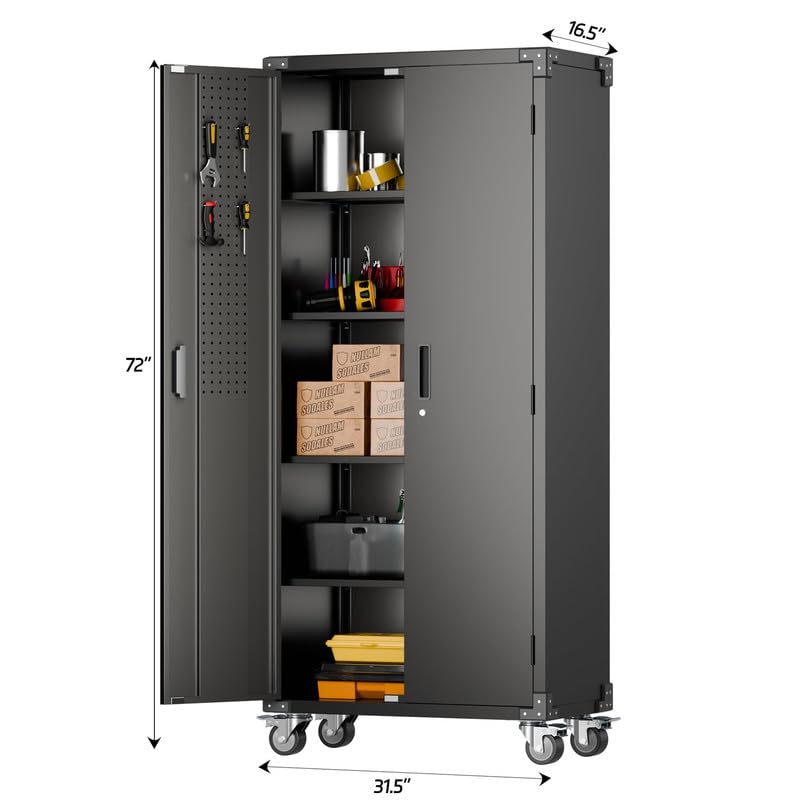 Aobabo Metal Garage Storage Cabinet – Black