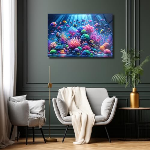 Sea Creatures Tempered Glass Wall Art 47.2"x70.8"