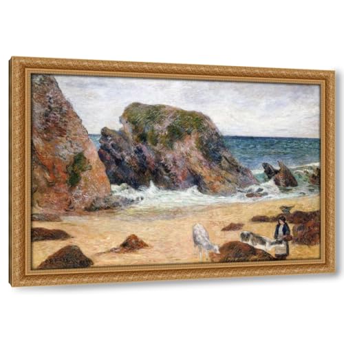 Gauguin Cows on the Seashore Canvas 24"x18"