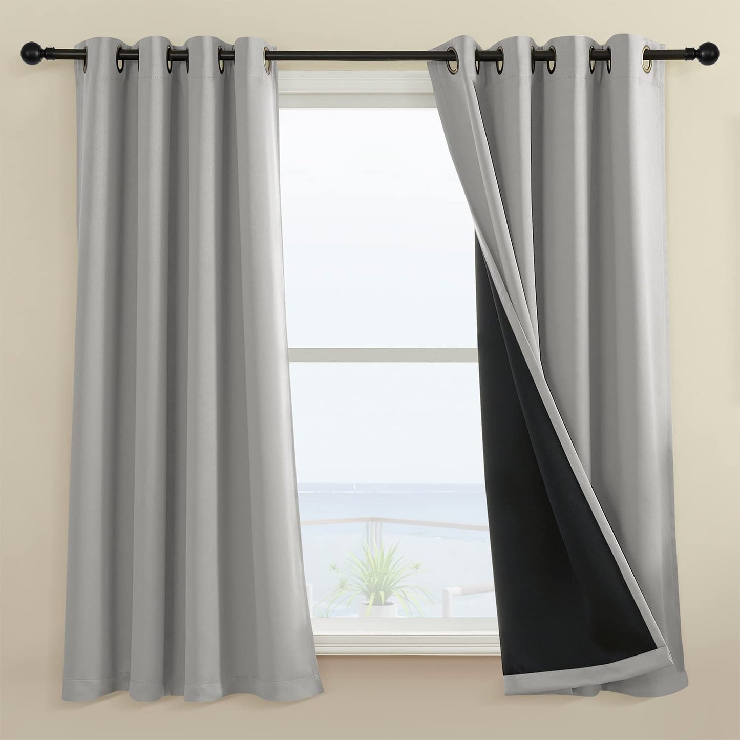 Rutterllow Blackout Curtains – 2 Panels, Dark Grey