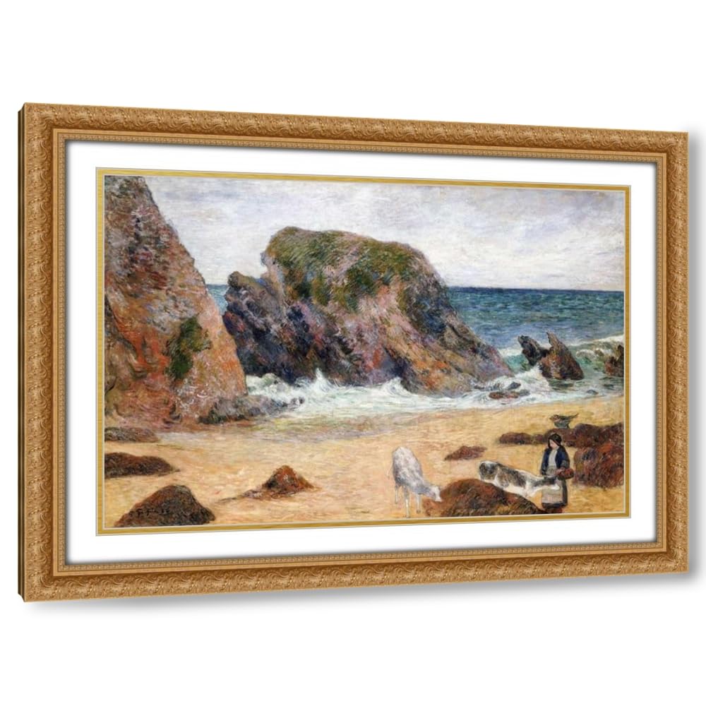 Gauguin Cows on the Seashore Canvas 24"x18"